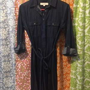 Denim Tie-Waist Dress